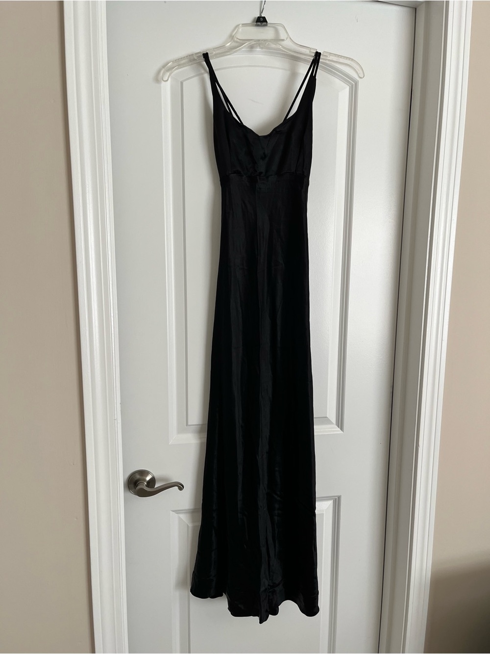 VTG 90s Rampage Vintage Black Satin Slip Dress with Spaghetti Straps